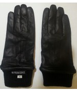 Перчатки кожаные с трикотажными манжетами тюремной службы Великобритании, чёрные, новые