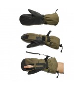 Уценка зимние рукавицы с кожаными накладками армии Голландии, олива, б/у