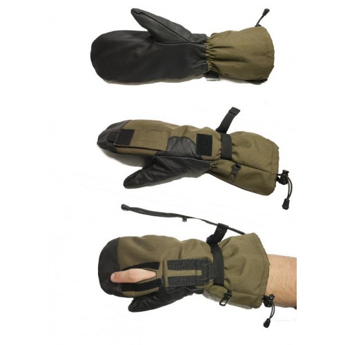 Зимние рукавицы с кожаными накладками SPE 1 V  армии Голландии, олива, б/у