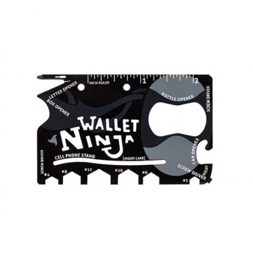Мультитул кредитка WALLET 18в1, чёрный, новый